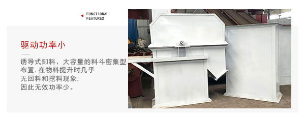 TD型斗式提升機(jī)驅(qū)動(dòng)力小，無回料等特點(diǎn)展示圖。